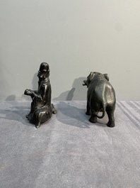 A collection of six Chinese bronze wares, Yuan and later