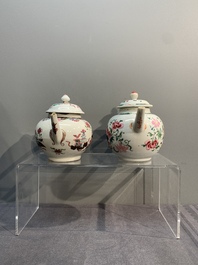 Two Chinese famille rose teapots and covers, Qianlong