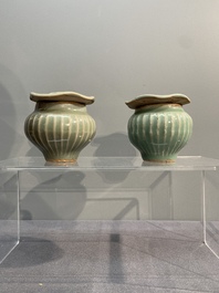 A collection of six Chinese Longquan celadon wares, Yuan/Ming