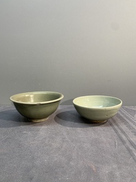 A collection of six Chinese Longquan celadon wares, Yuan/Ming