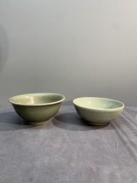 A collection of six Chinese Longquan celadon wares, Yuan/Ming