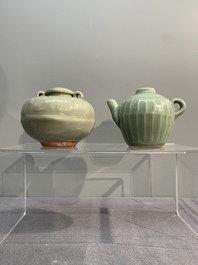 A collection of six Chinese Longquan celadon wares, Yuan/Ming
