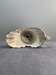 A Chinese Canton enamel helm-shaped ewer with shell-shaped basin, Qianlong