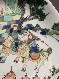 A Chinese famille verte 'warrior' dish, Kangxi