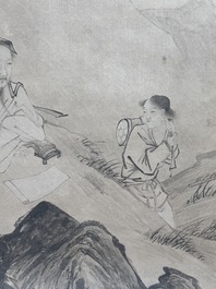 Follower of Qiu Ying 仇英 (1494-1552): 'Sage with a servant', ink on paper
