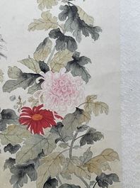 Xie Yuemei 謝月眉 (1906-1998): 'Chrysanthemum', ink and colour on paper