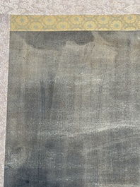 Chinese school: 'A procession of deities', ink and colour on silk, Qing