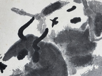 Wu Zuoren 吳作人 (1908-1997): 'Buffalo', ink on paper