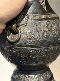 A collection of six Chinese bronze wares, Yuan and later