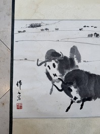 Wu Zuoren 吳作人 (1908-1997): 'Buffalo', ink on paper