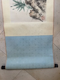 Wu Hufan 吳湖帆 (1894-1968): 'Bamboo and rocks', ink and colour on paper, dated 1949