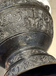 A collection of six Chinese bronze wares, Yuan and later