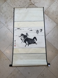 Wu Zuoren 吳作人 (1908-1997): 'Buffalo', ink on paper