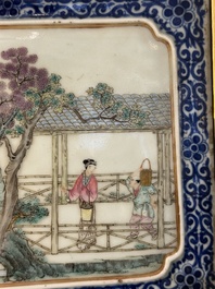 Eight Chinese famille rose 'rice and silk production' plaques, Republic