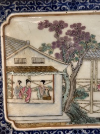 Eight Chinese famille rose 'rice and silk production' plaques, Republic