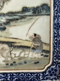 Eight Chinese famille rose 'rice and silk production' plaques, Republic