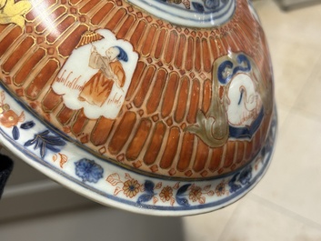 A Chinese Imari-style 'Parasol Ladies' tureen and stand after Cornelis Pronk, Qianlong, ca. 1740