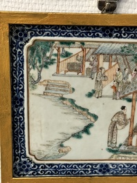 Eight Chinese famille rose 'rice and silk production' plaques, Republic
