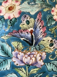 A pair of Chinese Canton enamel vases with narrative design, 19th C.