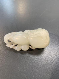 Six Chinese jade and agate carvings, 19th C.
