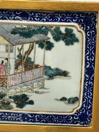 Eight Chinese famille rose 'rice and silk production' plaques, Republic