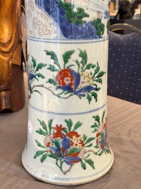 A Chinese wucai 'gu' vase with narrative design, Transitional period