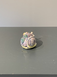 A polychrome Dutch Delft model of a squirrel, 18th C.