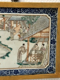 Eight Chinese famille rose 'rice and silk production' plaques, Republic