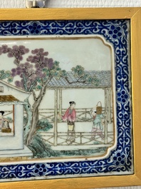 Eight Chinese famille rose 'rice and silk production' plaques, Republic
