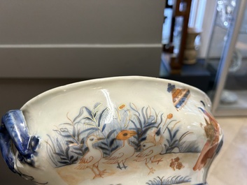 A Chinese Imari-style 'Parasol Ladies' tureen and stand after Cornelis Pronk, Qianlong, ca. 1740