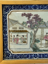 Eight Chinese famille rose 'rice and silk production' plaques, Republic