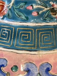 A pair of Chinese Canton enamel vases with narrative design, 19th C.