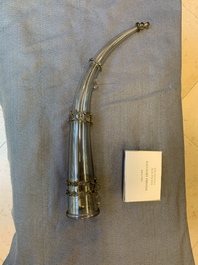 A fa&ccedil;on de Venise glass drinking horn, The Netherlands, 16/17th C.
