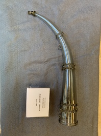 A fa&ccedil;on de Venise glass drinking horn, The Netherlands, 16/17th C.