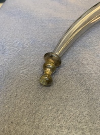 A fa&ccedil;on de Venise glass drinking horn, The Netherlands, 16/17th C.