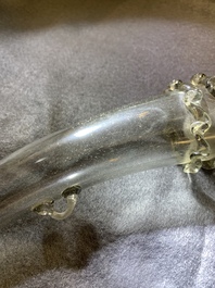 A fa&ccedil;on de Venise glass drinking horn, The Netherlands, 16/17th C.
