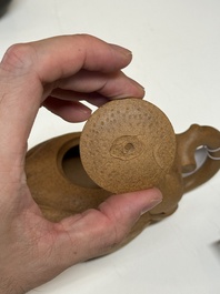 Four Chinese Yixing stoneware teapots, Fan Dasheng 范大生 seal mark, 19/20th C.