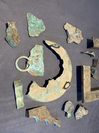 A study group of various Chinese bronze and other archaeological finds, Spring and Autumn/Warring States Period