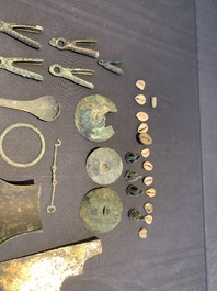 A study group of various Chinese bronze and other archaeological finds, Spring and Autumn/Warring States Period