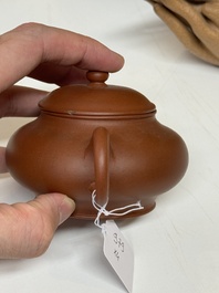 Four Chinese Yixing stoneware teapots, Fan Dasheng 范大生 seal mark, 19/20th C.
