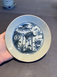 A collection of 11 Chinese blue and white wares, Ming