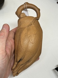 Four Chinese Yixing stoneware teapots, Fan Dasheng 范大生 seal mark, 19/20th C.