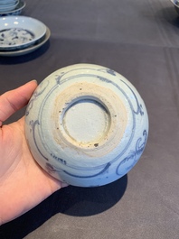 A collection of 11 Chinese blue and white wares, Ming