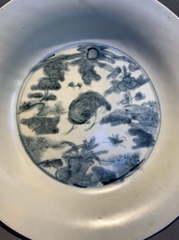 A collection of 11 Chinese blue and white wares, Ming
