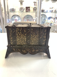 A polychrome wrought-iron casket, South Germany, Nuremberg, 17th C.