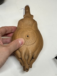 Four Chinese Yixing stoneware teapots, Fan Dasheng 范大生 seal mark, 19/20th C.