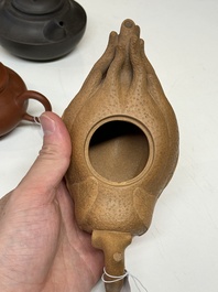 Four Chinese Yixing stoneware teapots, Fan Dasheng 范大生 seal mark, 19/20th C.