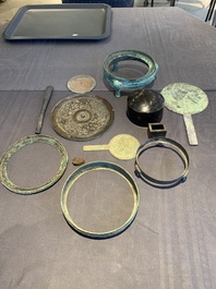 A study group of various Chinese bronze and other archaeological finds, Spring and Autumn/Warring States Period