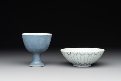 Five Chinese blue and white shipwreck wares from the Hatcher cargo, Wanli/Transitional period