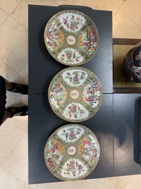 A Chinese Canton famille rose 62-piece Scottish market Ormiston armorial tea service, 19th C.